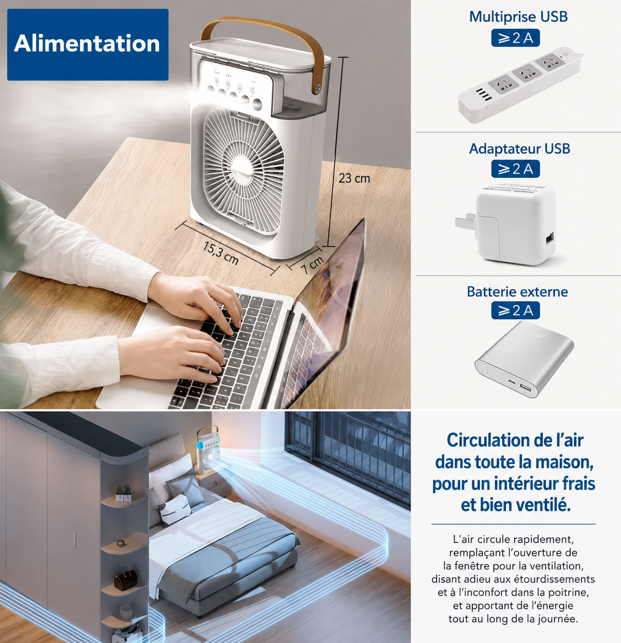 FreshAir Pro™ – Ventilateur Brumisateur Portable