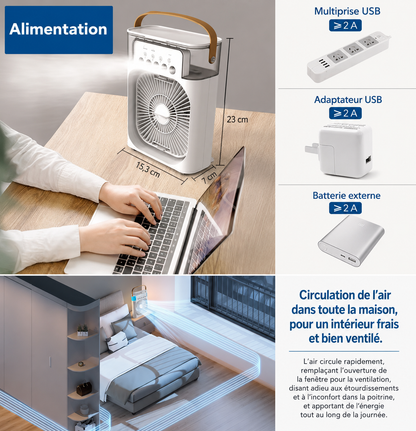 FreshAir Pro™ – Ventilateur Brumisateur Portable